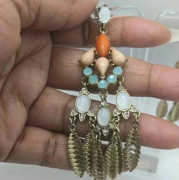 Bundle of three orange earrings - 2 NWT Earrings Bold & Beautiful Dangle acrylic - Picture 3 of 9